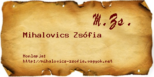 Mihalovics Zsófia névjegykártya