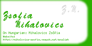 zsofia mihalovics business card